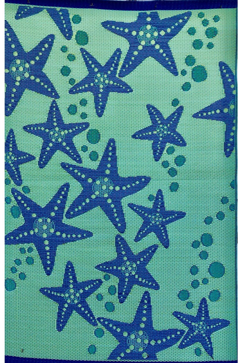 Starfish Rug, Alternate, color, Blue Green - 6'x9'