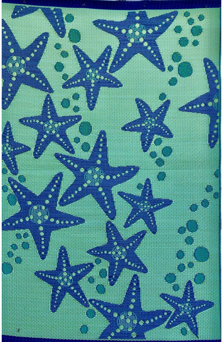 Mad Mats Starfish Rug, Alternate, color, Blue Green - 5'X8'