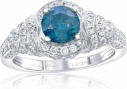 SOUZANA by Suzy Levian 14K White Gold 1.08ct Blue Diamond & 0.81cttw Diamond Ring