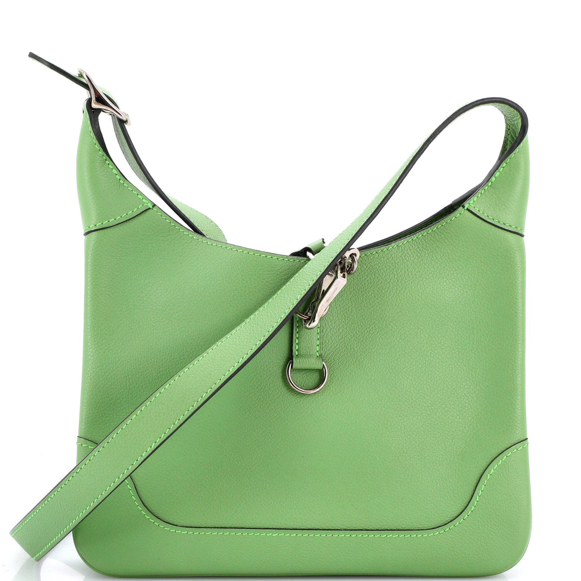 Pre-Owned Hermes Trim Duo Bag Evercolor 24, Main, color, Vert Criquet