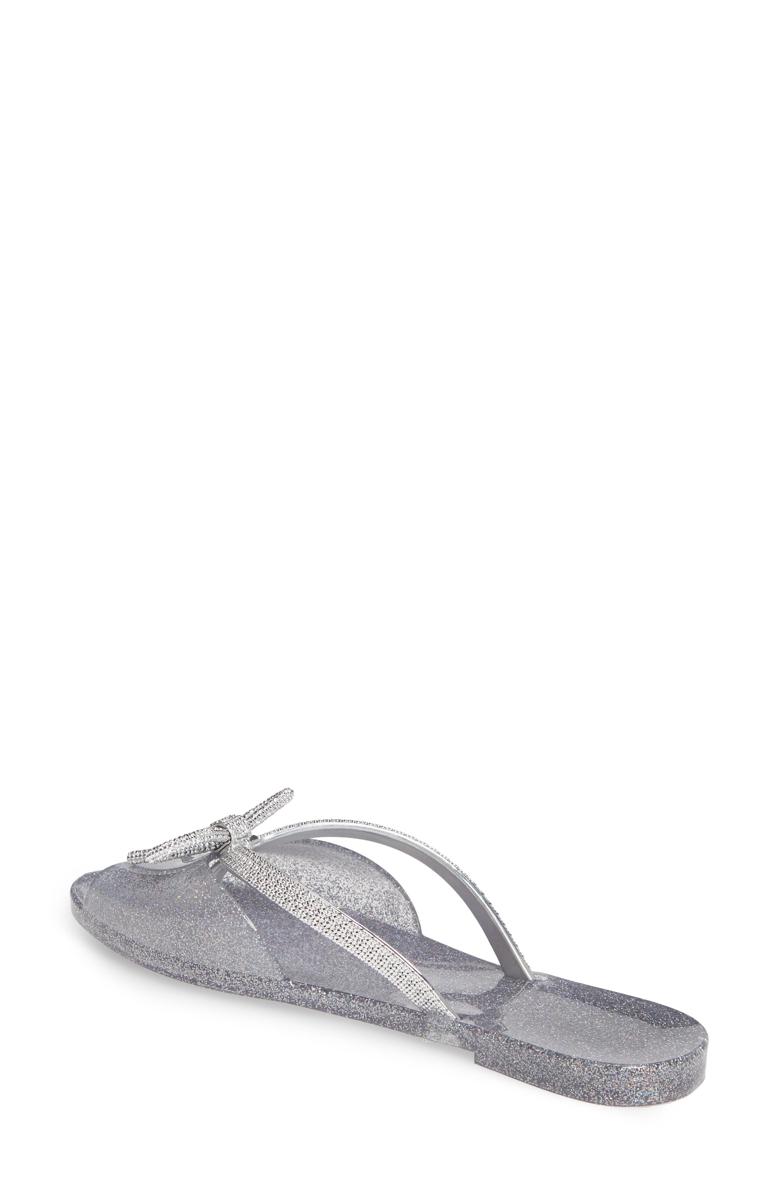 Ela Chrome Slide Sandal, Alternate, color, SILVER RUBBER