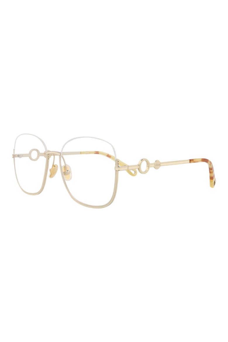 56mm Square Optical Glasses, Alternate, color, GOLD GOLD TRANSPARENT