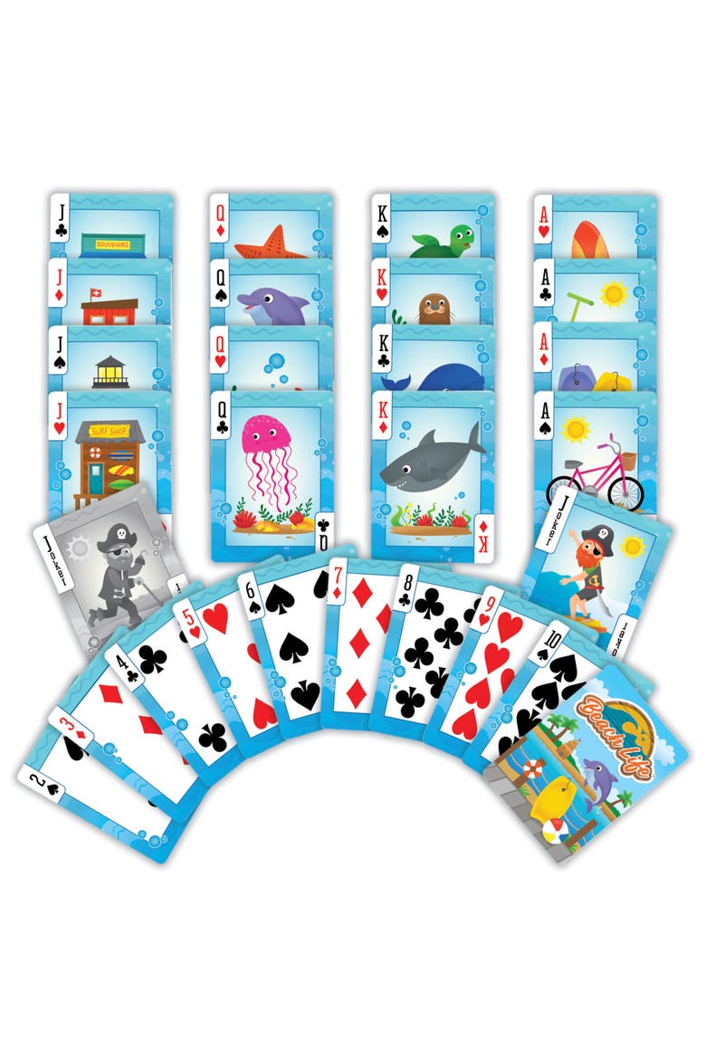 Beach Life Playing Cards, Alternate, color, Multicolor
