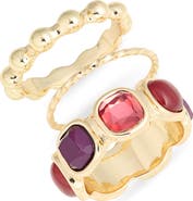 Nordstrom Set of 3 Cabochon Stacking Rings