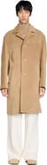 SANDRO Long belted leather coat