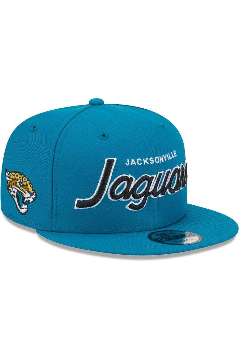 Men's New Era Teal Jacksonville Jaguars Main Script 9FIFTY Snapback Hat, Main, color, Teal