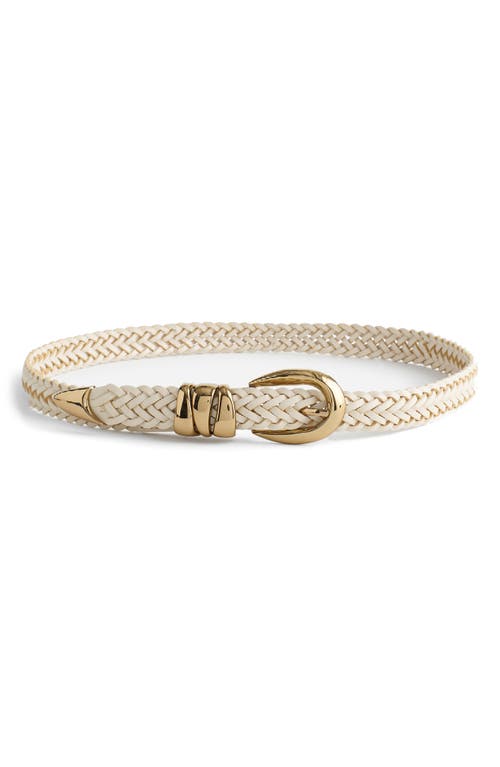 Madewell Woven Triple Metal Keeper Belt In Neutral