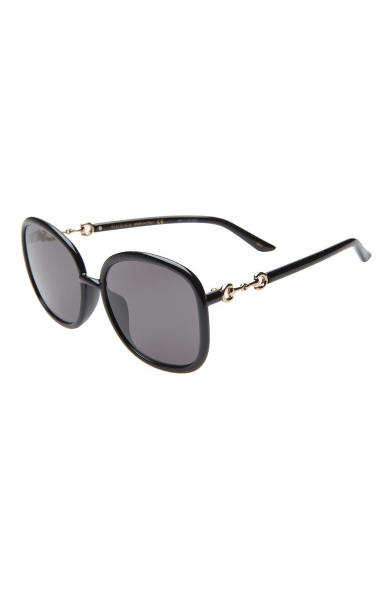60mm Square Sunglasses, Alternate, color, BLACK/ GREY