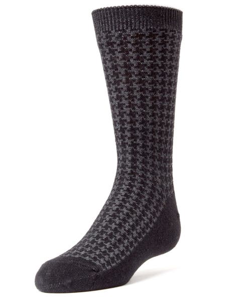 Houndstooth Mercerized Dress Socks