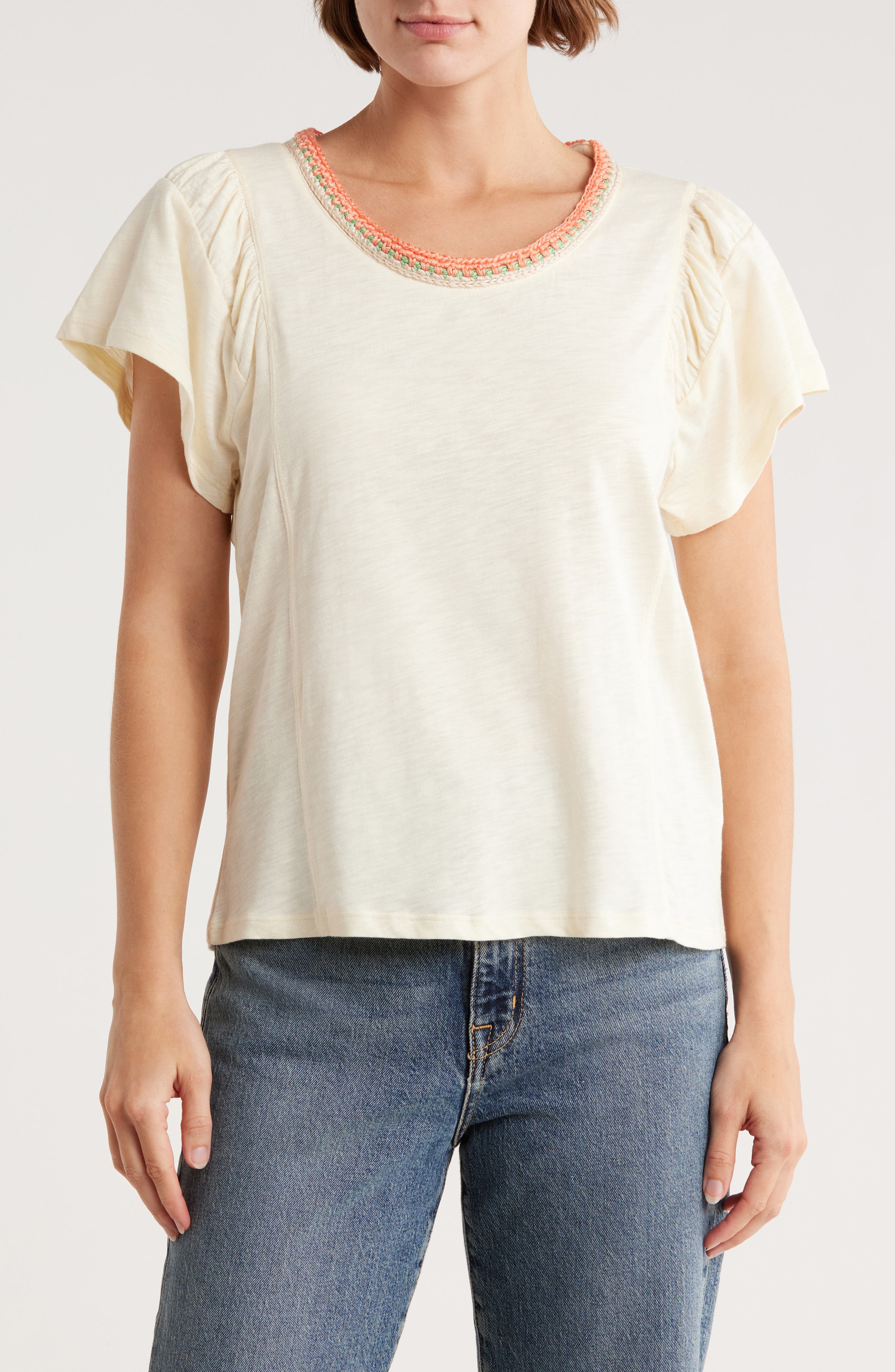 Democracy Crochet Trim T-Shirt