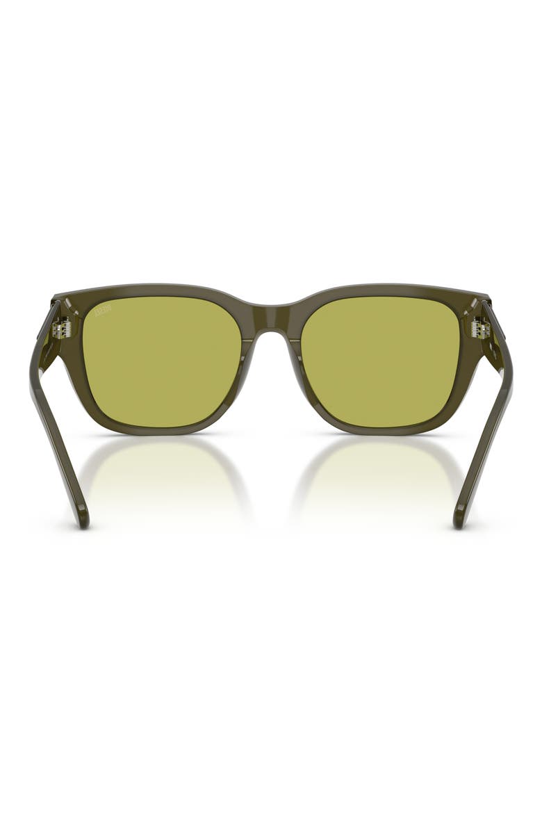 53mm Square Sunglasses, Alternate, color, SOLID GREEN / LIGHT GREEN