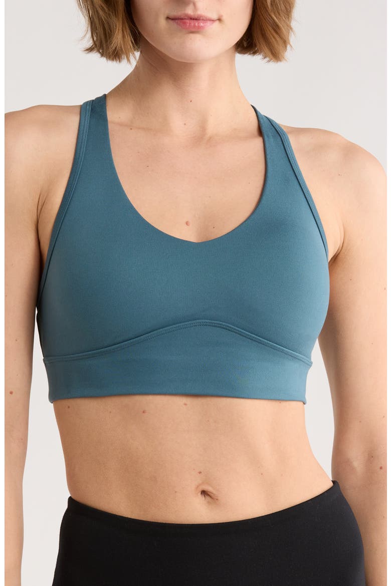 Rubina Racerback Sports Bra, Main, color, TIDAL