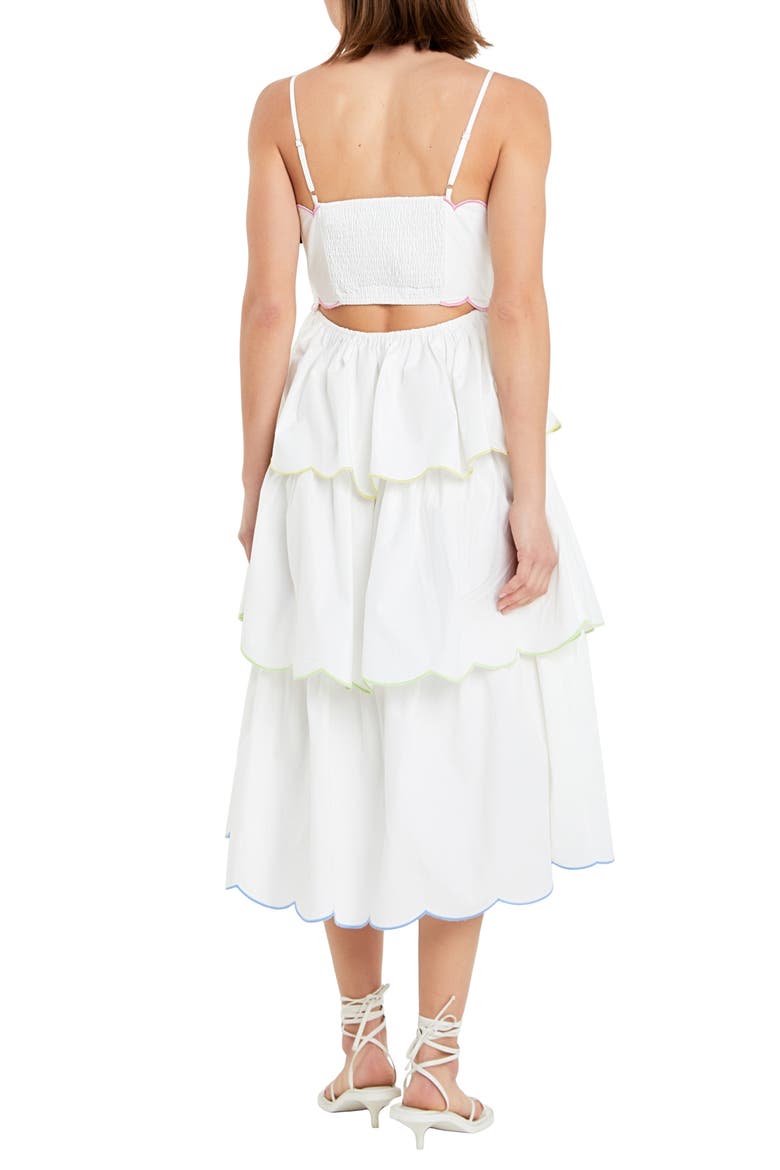 Scallop Sleeveless Sundress, Alternate, color, WHITE