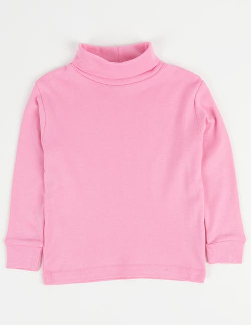 Leveret Kids Turtleneck, 100% Cotton, Solid Colors In Pink