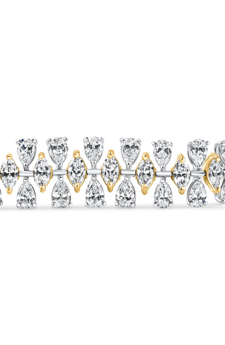 Bliss Diamond 15Ct Pear & Marquise Shape Diamond Tennis Bracelet 18k Gold 7" 22grams Lab Grown, Alternate, color,