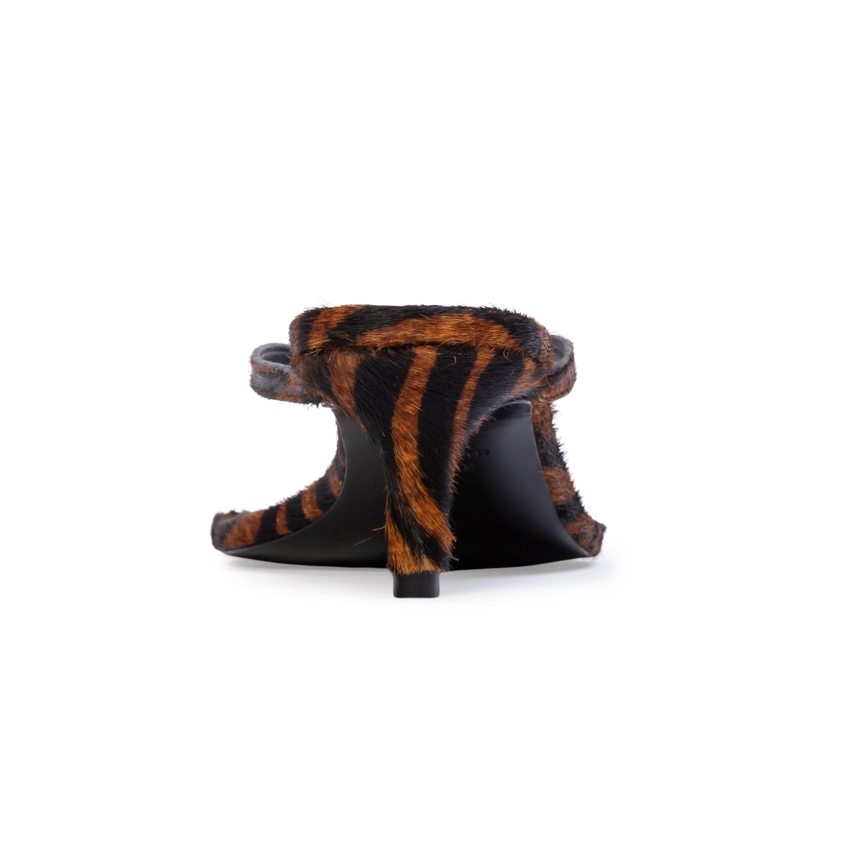 Tash 50 Fur Sandal, Alternate, color, Brown Zebra Pony Hair