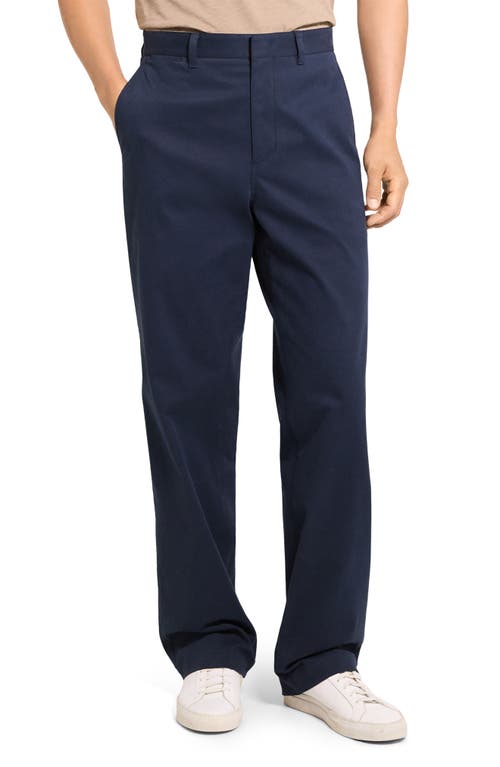 Theory Brushed Stretch Cotton Chinos In Blue