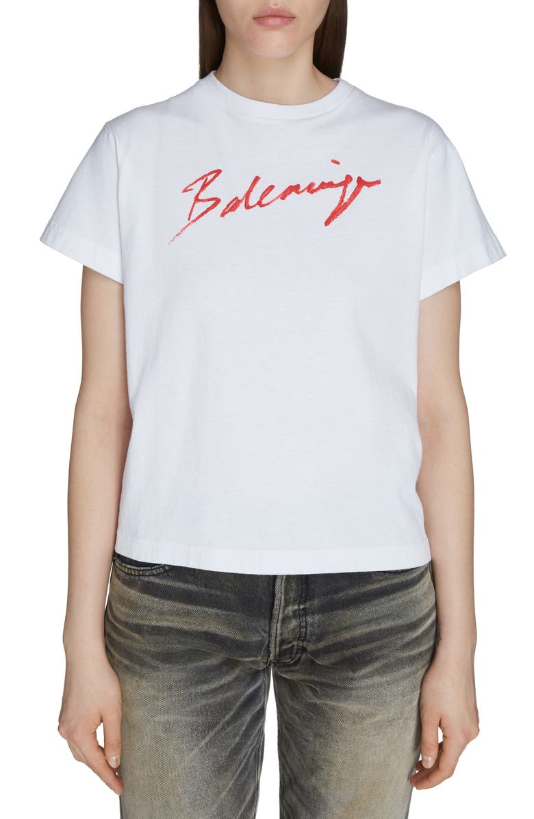 Balenciaga Lipstick Logo Tee, Main, color,