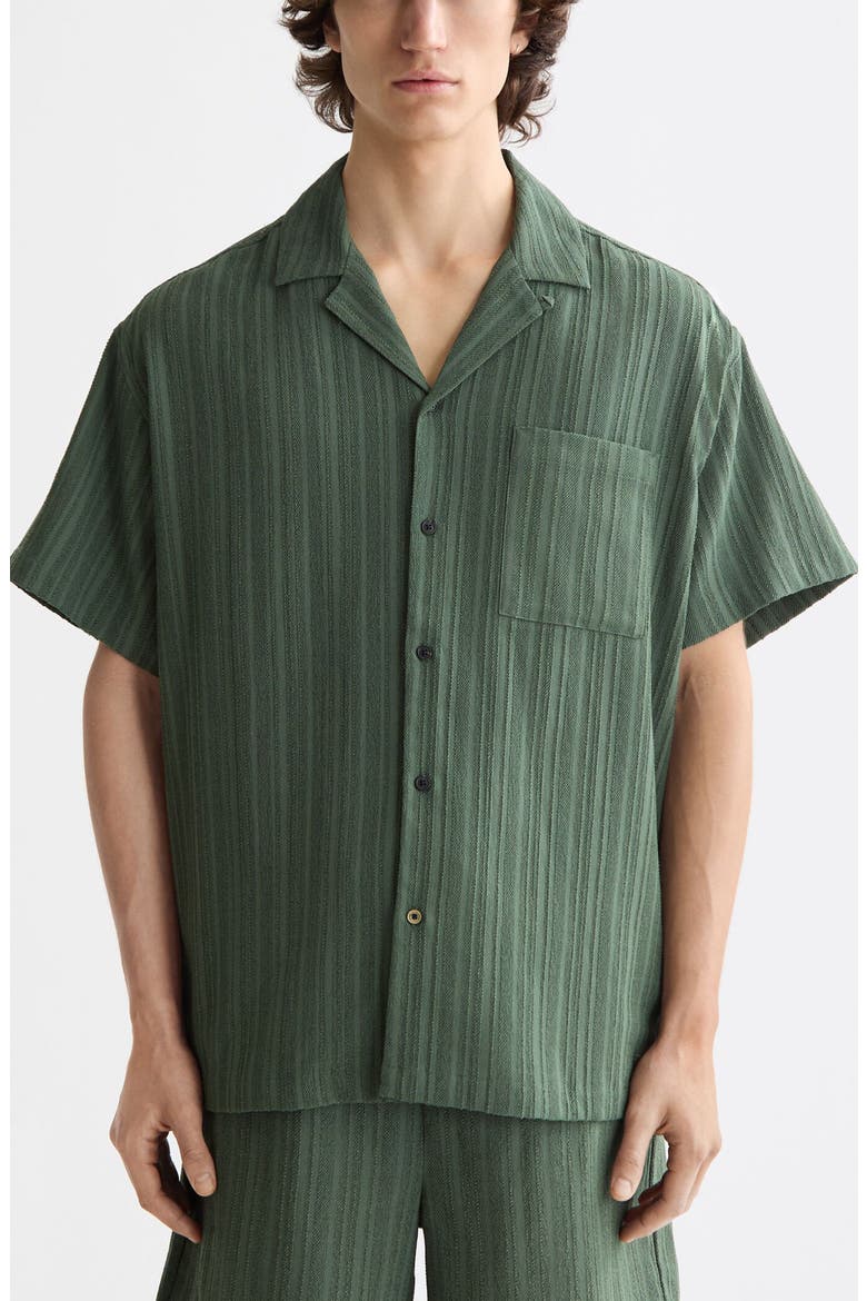 Tonal Stripe Camp Shirt, Main, color, THYME