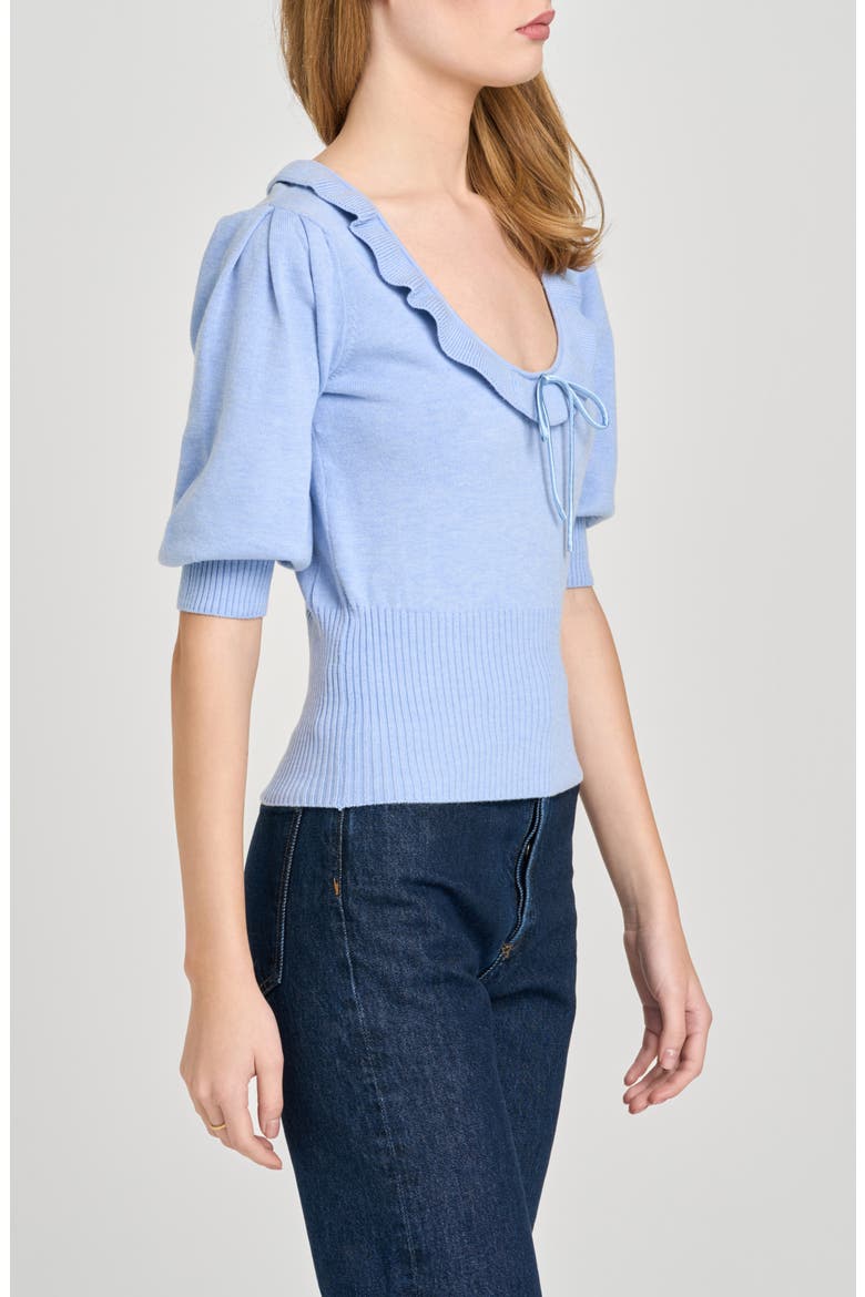 Paulina Puff Sleeve Sweater, Alternate, color, CORNFLOWER