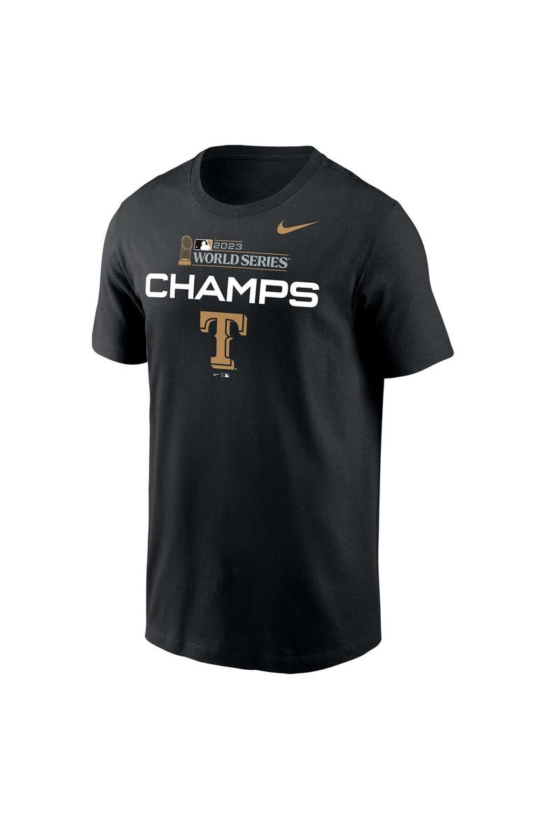 Men's Nike Black Texas Rangers 2023 World Series Champions Trophy T-Shirt, Alternate, color, Black