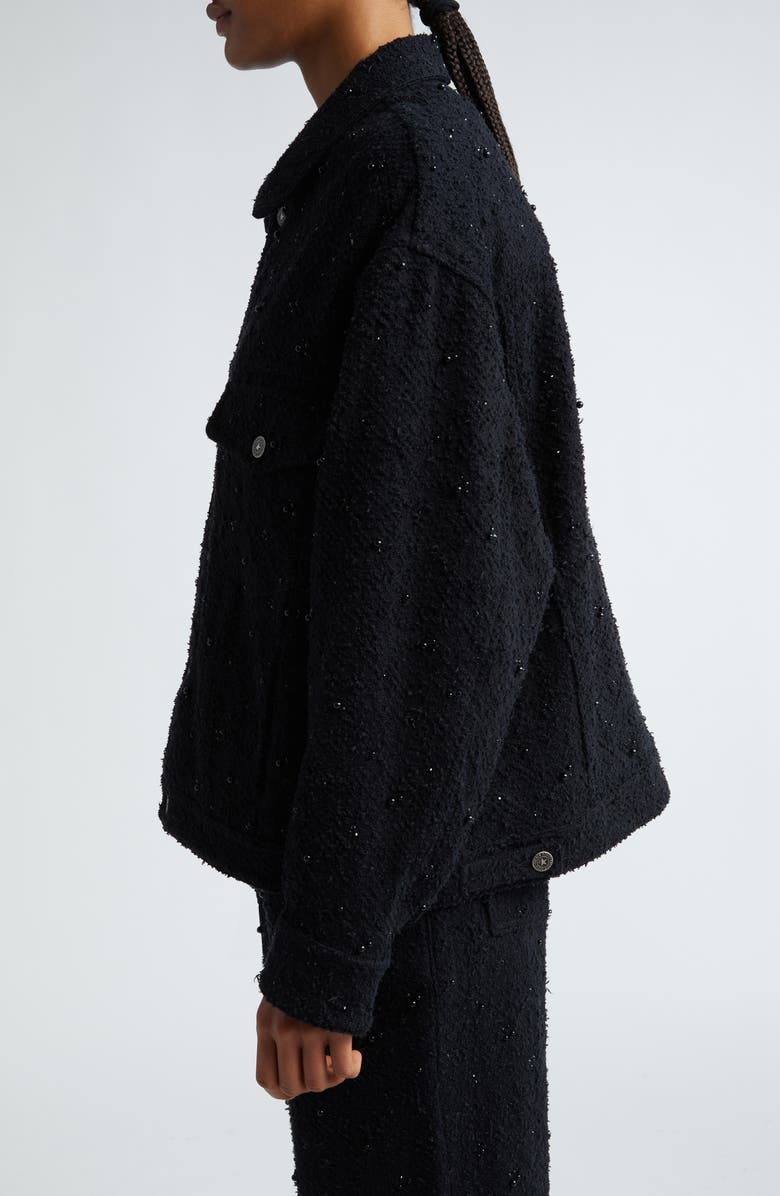 Golden Goose Journey Beaded Laser Cut Bouclé Trucker Jacket, Alternate, color,