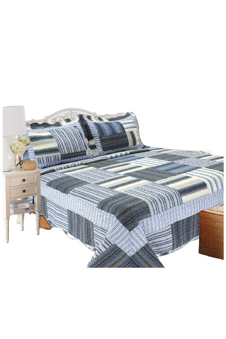 Reversible Quilt Set, Main, color, BEIGE MULTI 5