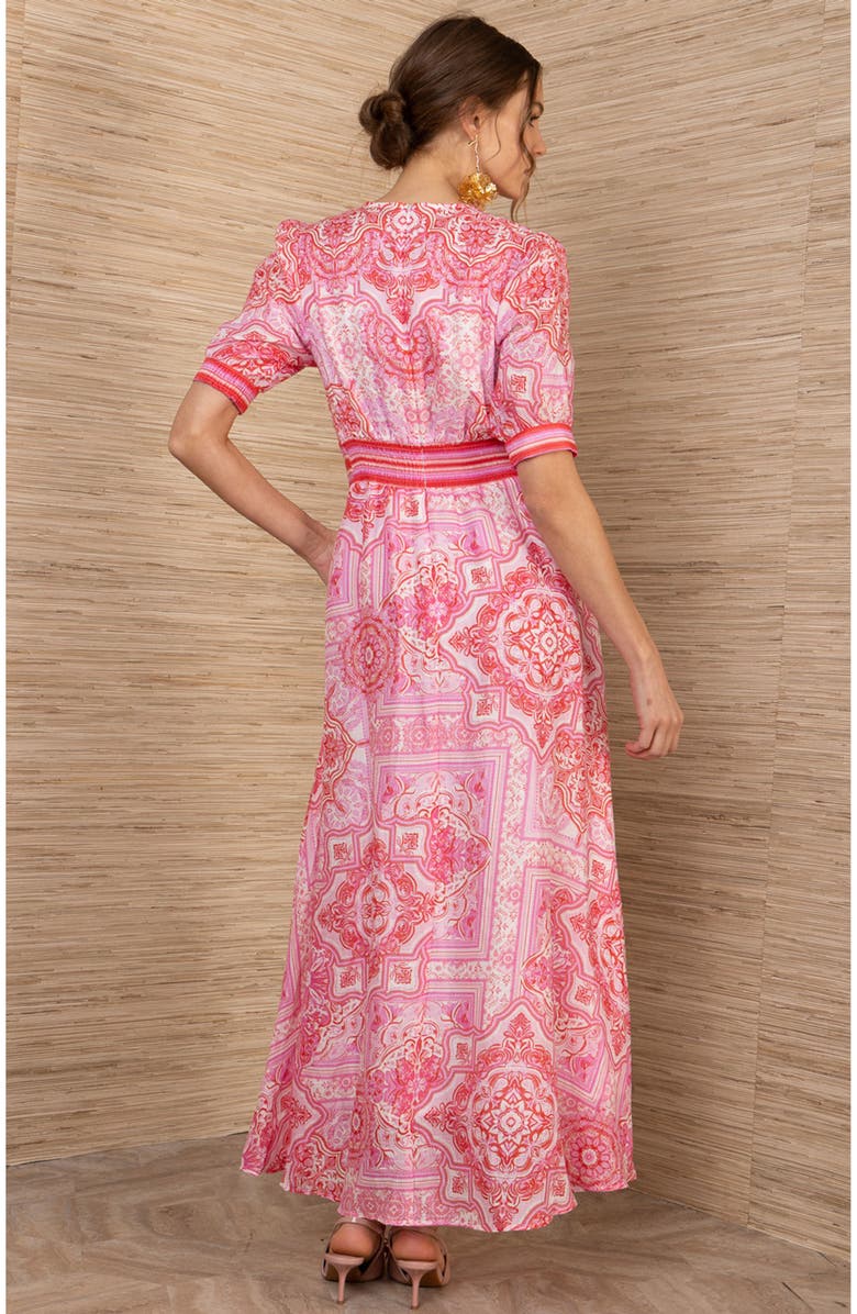 Hale Bob Ginevra Linen Maxi Dress, Alternate, color, Red