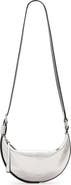 AllSaints Half Moon Metallic Leather Crossbody Bag