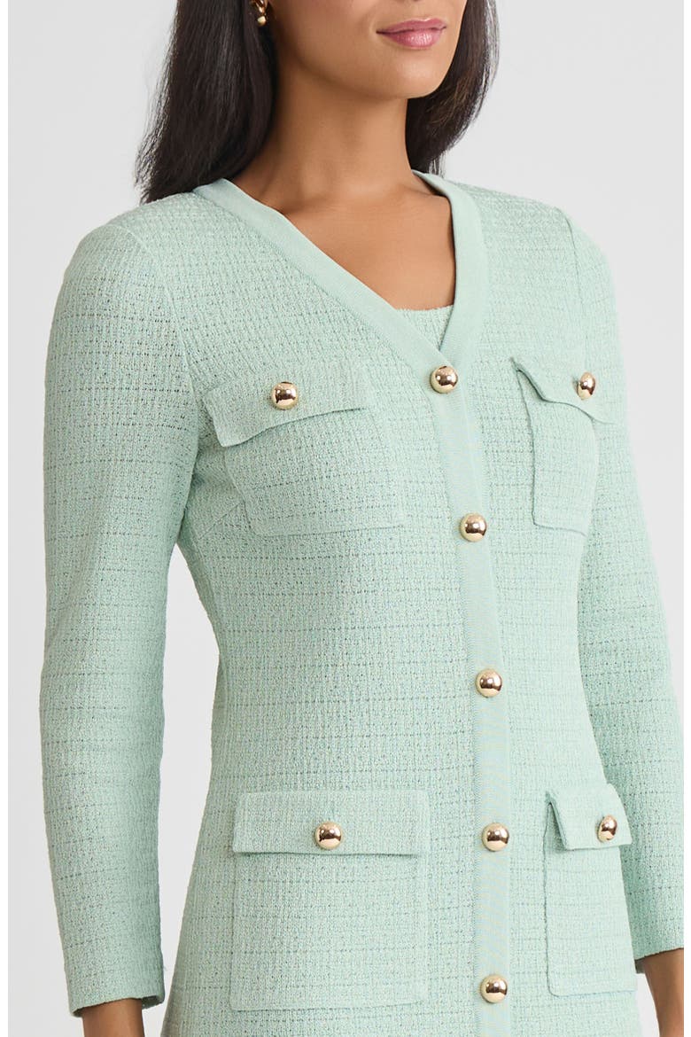 Heritage Tonal Fringe Trim Knit Jacket, Alternate, color, Fresh Mint