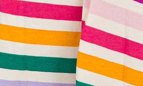 Rufflebutts Colorful Rainbow Stripe Long Sleeve Skater Dress In Multi