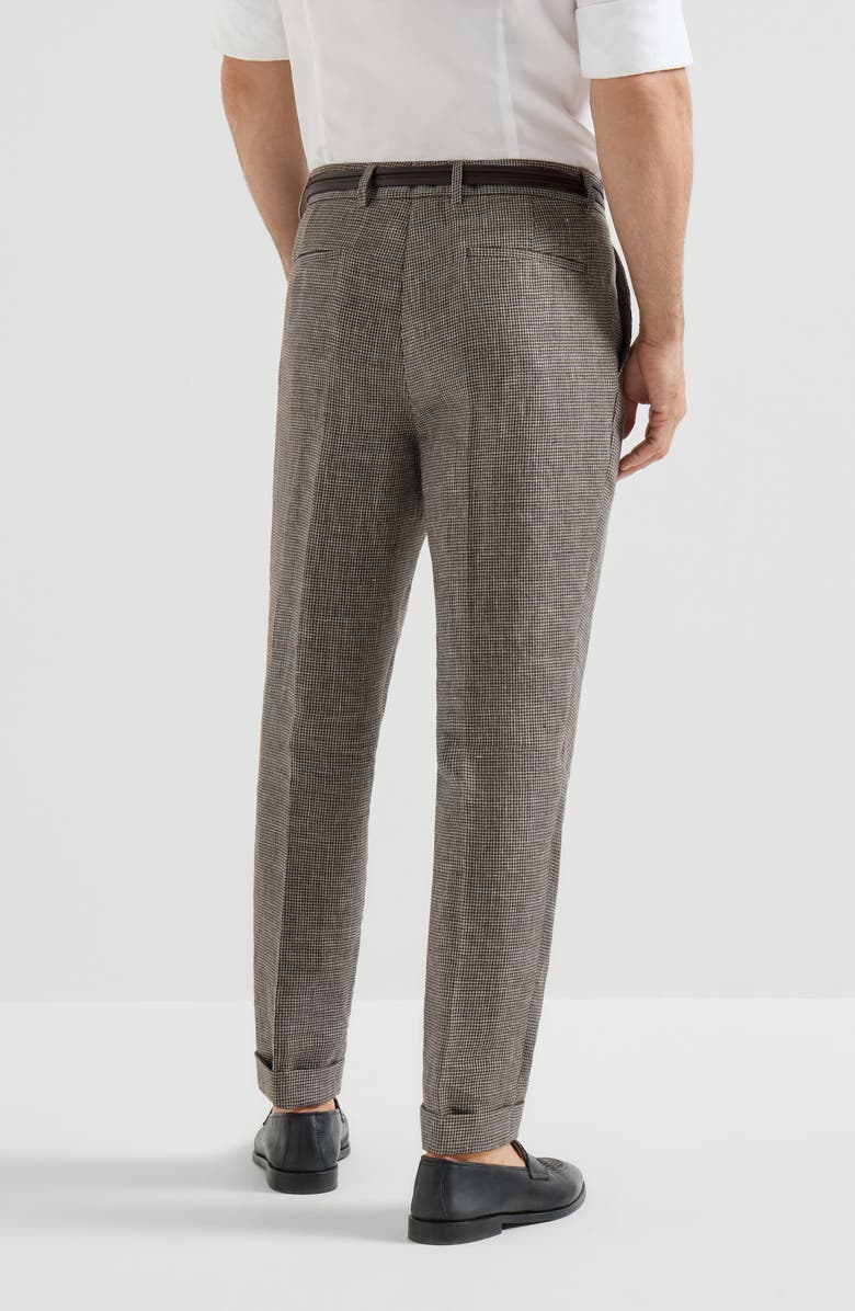 Brunello Cucinelli Houndstooth trousers, Alternate, color, Hazelnut