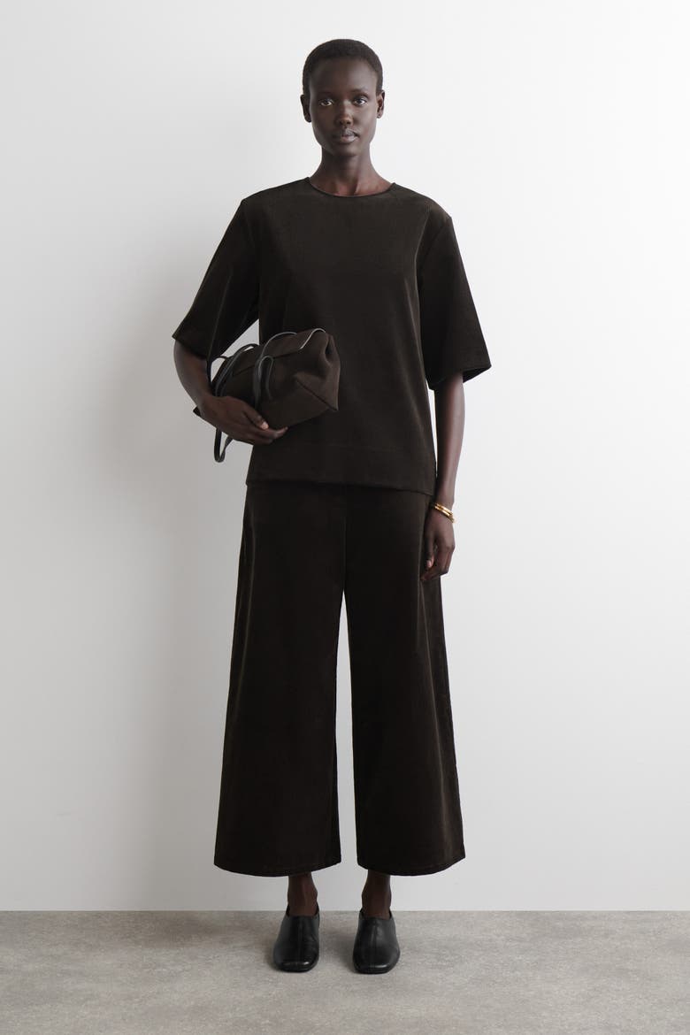 Corduroy Top, Alternate, color, DARK BROWN