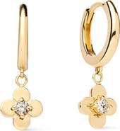 Ana Luisa Solid Yellow Gold - Mini Flower Drop Earrings