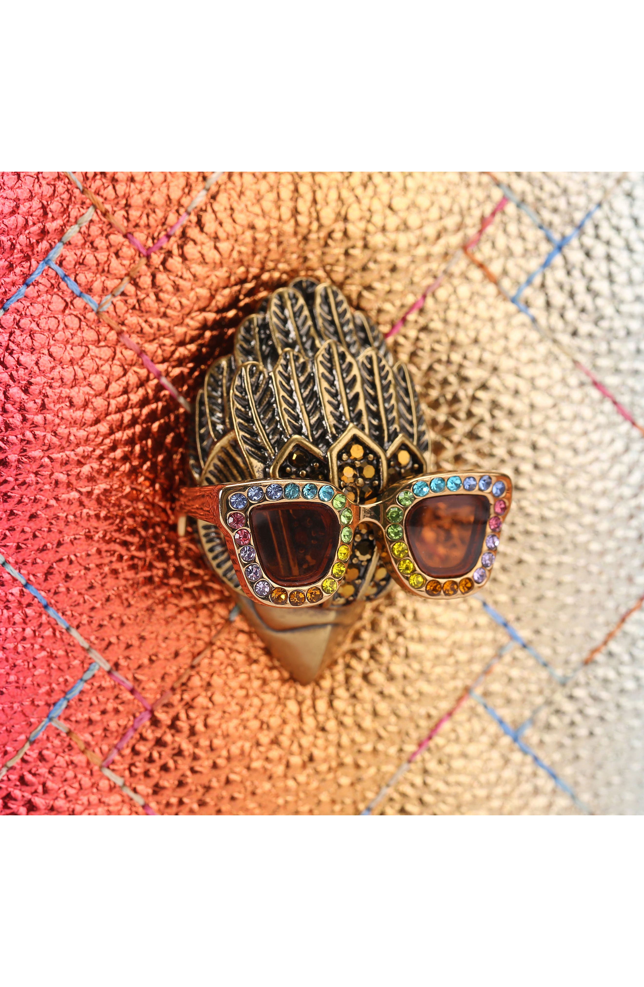 Kurt Geiger London Kensington Heart Quilted Leather Crossbody Bag, Alternate, color, Pink