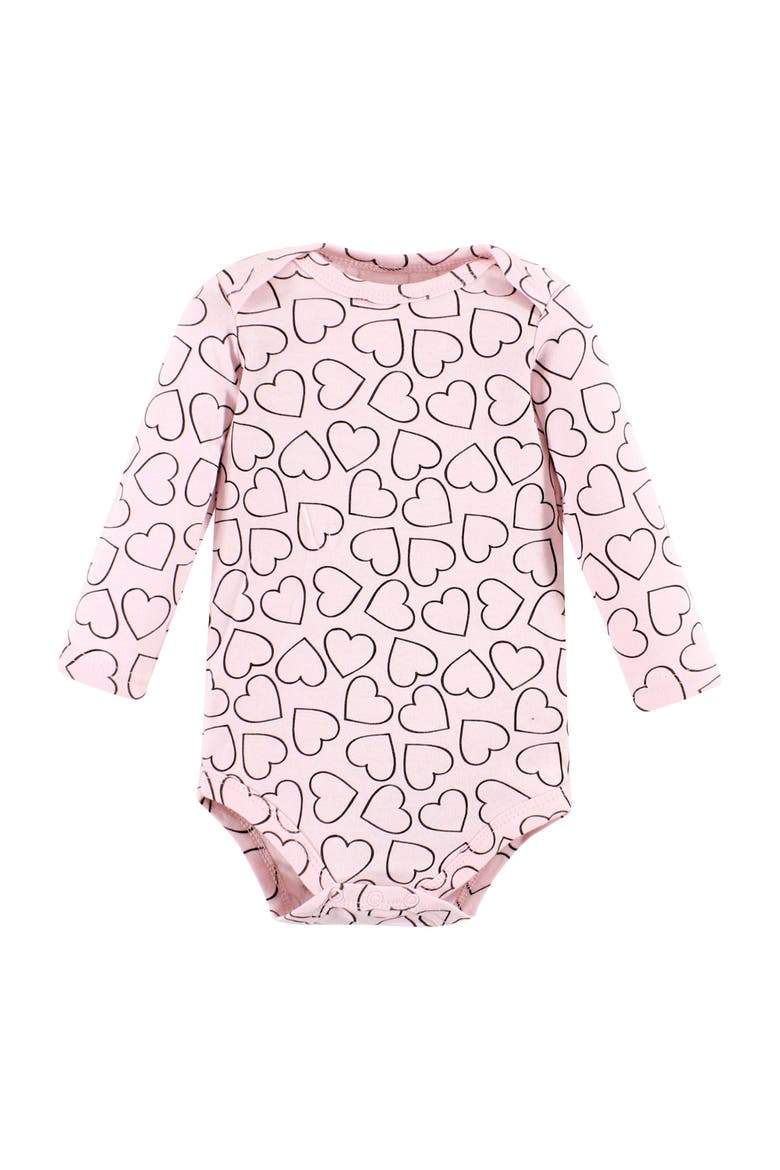 Essential Long-Sleeve Cotton Bodysuit Set, Alternate, color, Girl Mommy 5-Pack