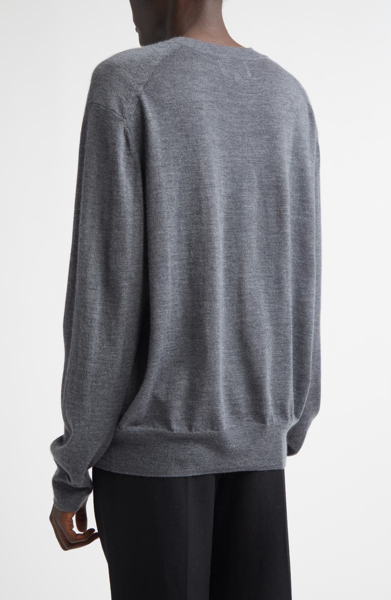 LOULOU DE SAISON Ditto Fine Knit Cashmere Crewneck Sweater, Alternate, color, Anthracite Melange