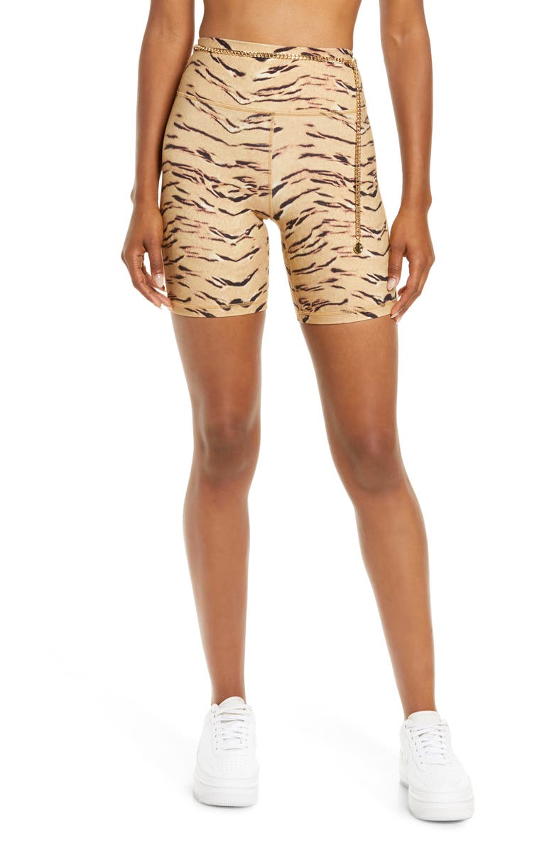 WeWoreWhat We Wore What Chain Animal Print Bike Shorts, Main, color,