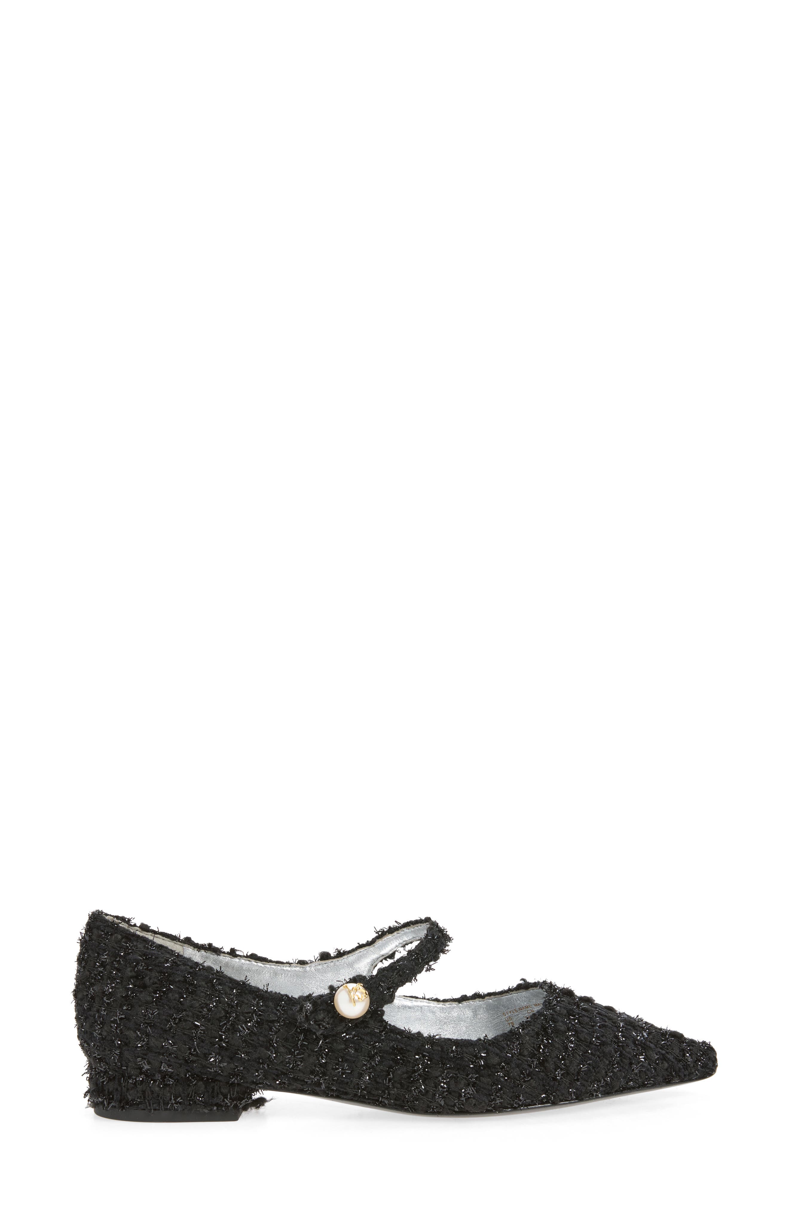 maya pearl mary jane flat, Alternate, color, BLACK