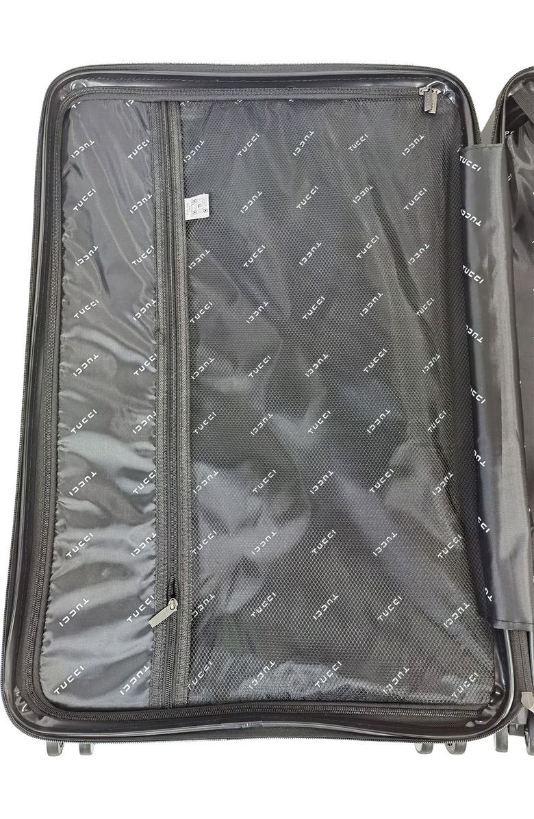 TUCCI Baratro Hardshell 3-Piece Spinner Luggage Set, Alternate, color, Black