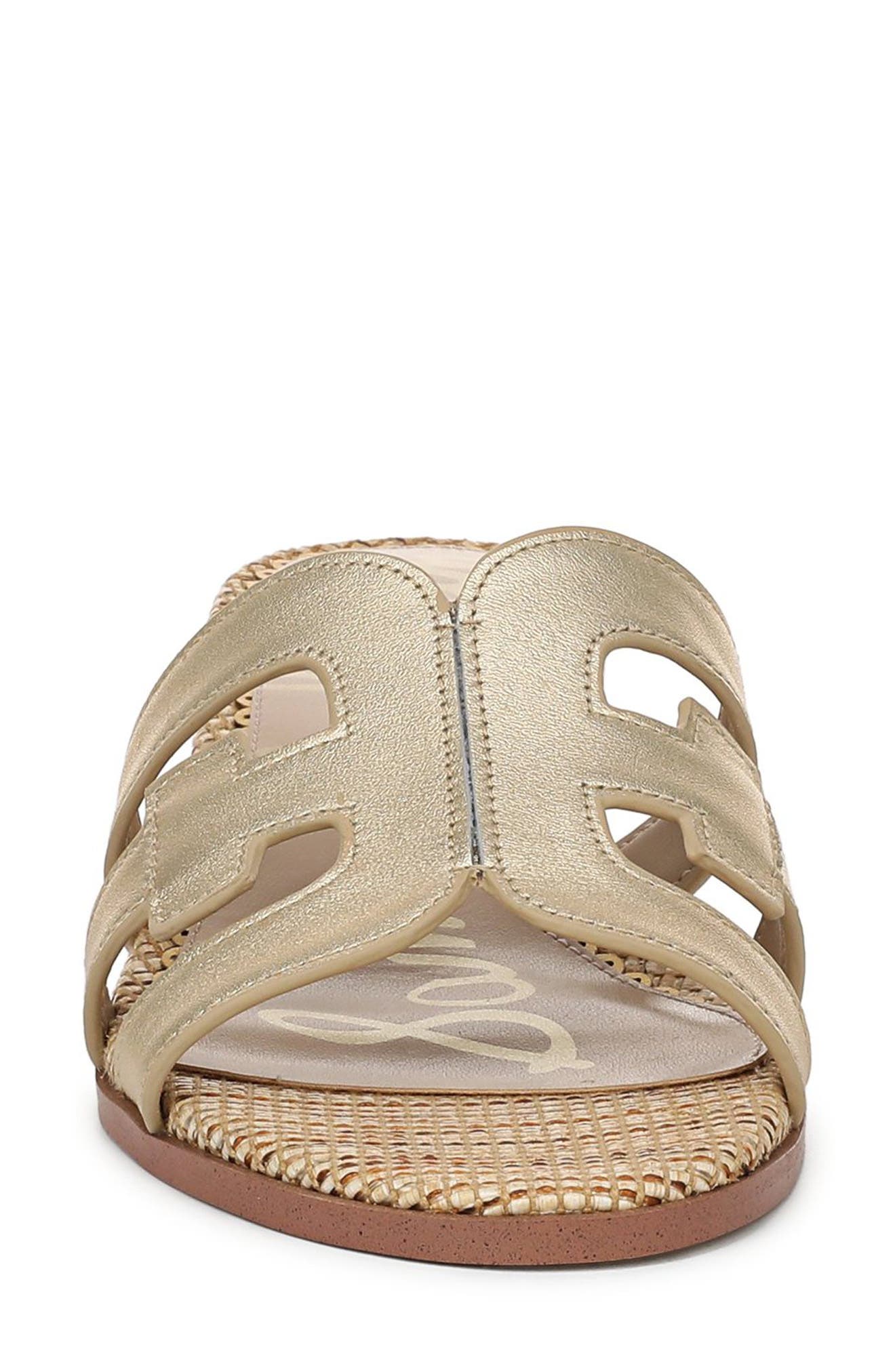 Illie Block Heel Slide Sandal, Alternate, color, AMBER GOLD