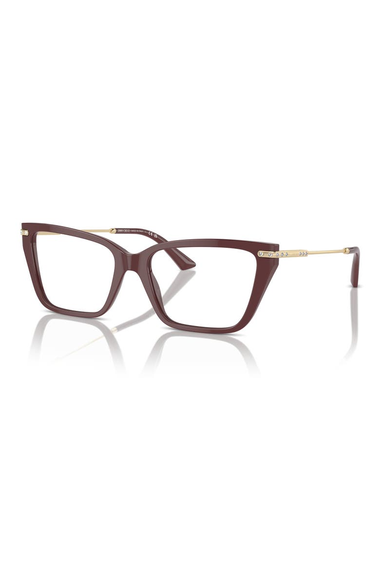 53mm Cat Eye Optical Glasses, Alternate, color, RED / DEMO LENS
