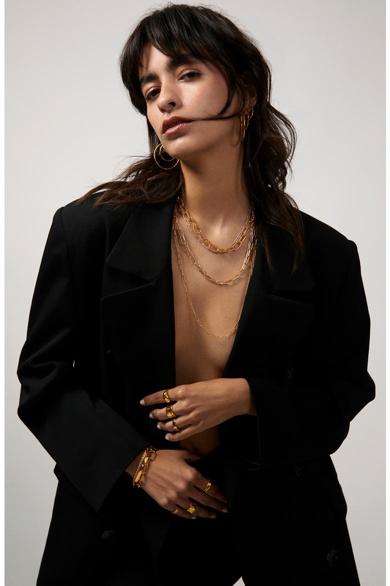 Alta Textured Chain Necklace, Alternate, color, YELLOW GOLD