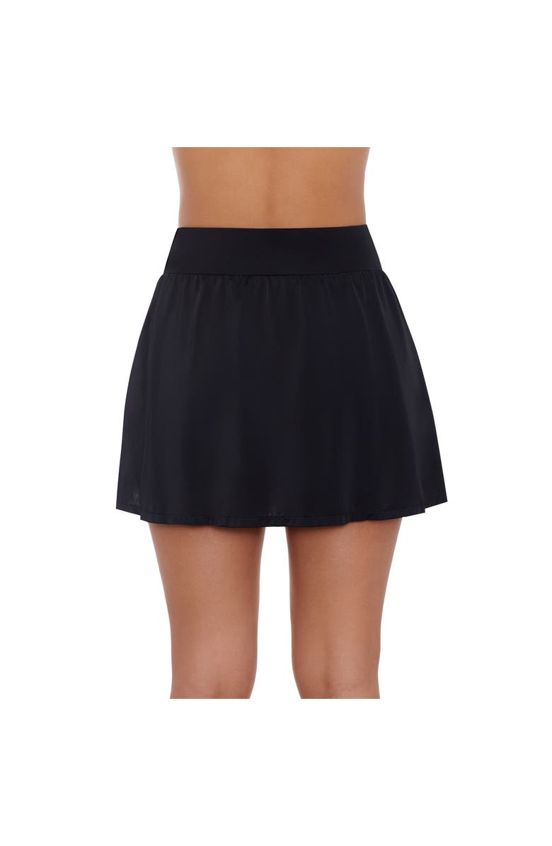 Trimshaper Mid-Rise Wide Waistband Control Swim Skirt, Alternate, color, Black