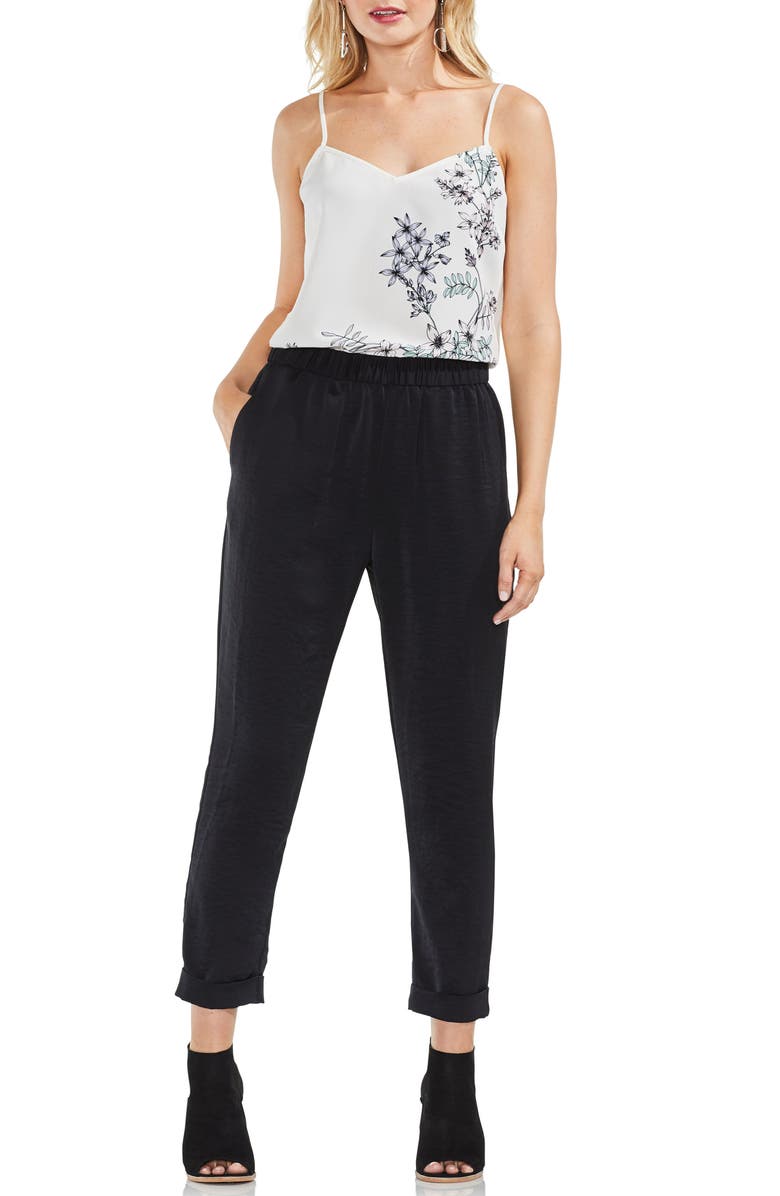 Vince Camuto Hammered Satin Crop Jogger Pants, Alternate, color,