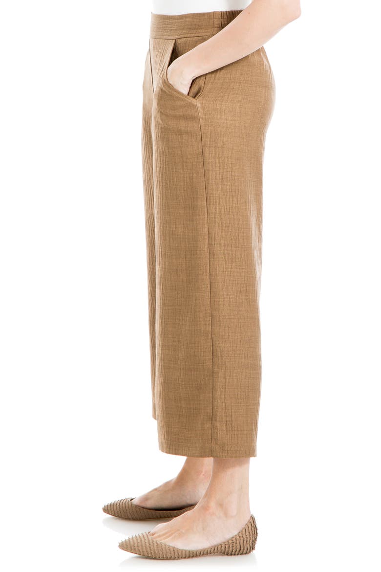 Textured Wide Leg Pants, Alternate, color, BROWN