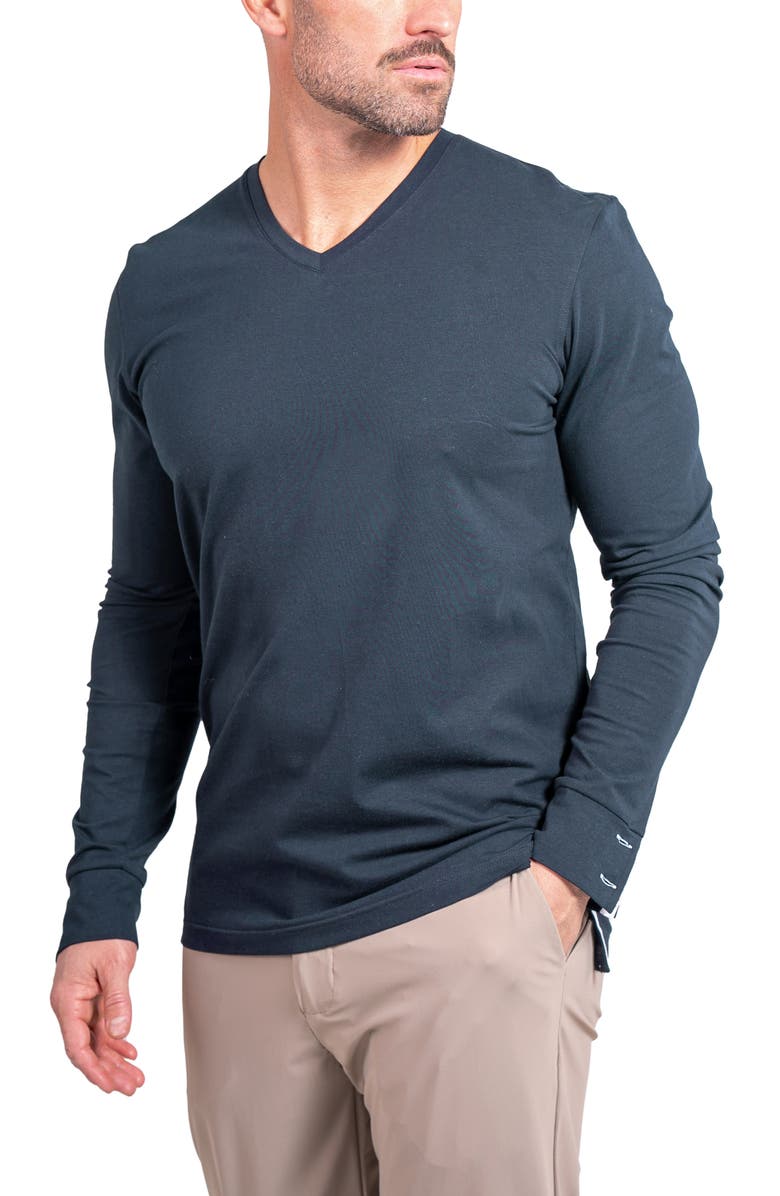 Maceoo Edison Ascension V-Neck Long Sleeve T-Shirt, Alternate, color, Blue