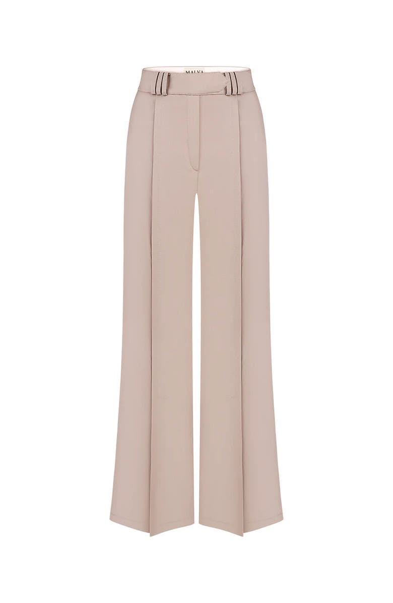 Malva Florea Bias-Cut Flared Pants With Slip Detail, Main, color, Cappuccino