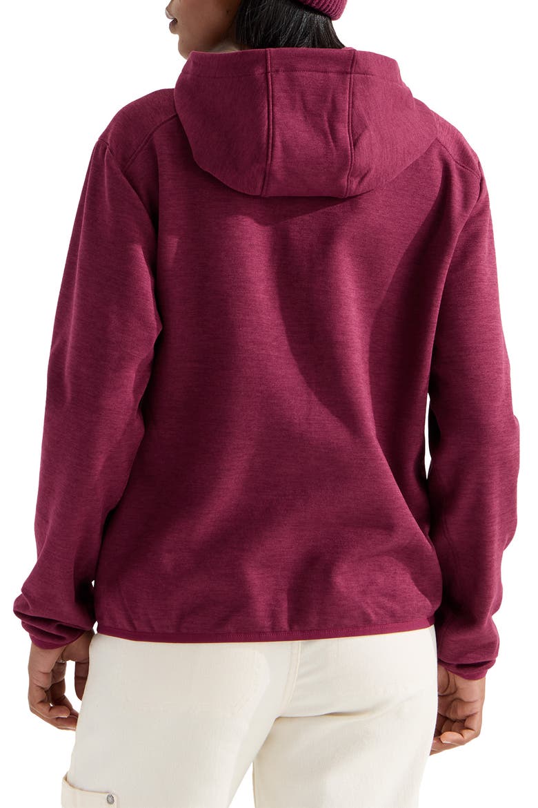 Performance Fleece Full Zip Hoodie Jacket, Alternate, color, BURGUNDY CRUSH LIGHT HEATHER