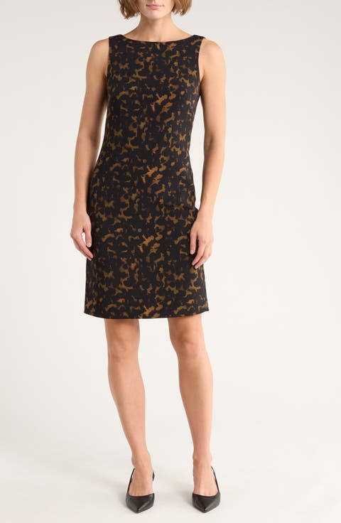 Betty Tortoise Crepe Sheath Dress